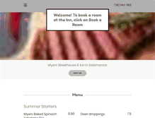 Tablet Screenshot of myerssteakhouse.com